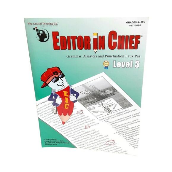 Editor in Chief Level 3 Workbook Grades 9-12+ Award Winning Critical Thinking Co - Picture 1 of 8